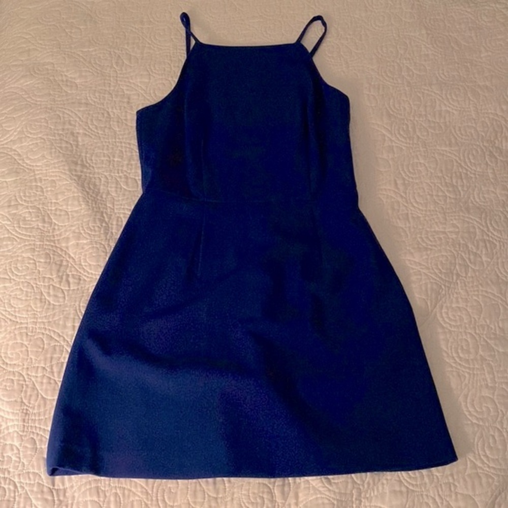 French Connection Royal Blue Halter Mini Dress